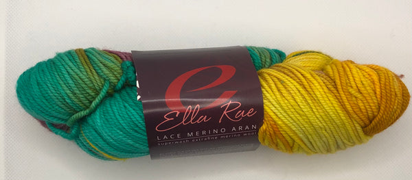 Ella Rae Lace Merino Aran #1003 - Emerald Lake-Orange Burst