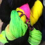 Urban Wolves Kyle Hand-Dyed Sock, Rave - Neon
